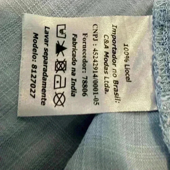 Mixed Para C&A Tie Waist Long Sleeve Collard  Button Down Denim Shirt Size M - Picture 5 of 6